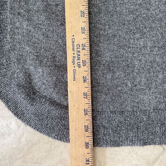 Chico's Tunic  Mock Neck Sweater size M heather gray Cotton Blend Rounded Hem - Picture 9 of 13